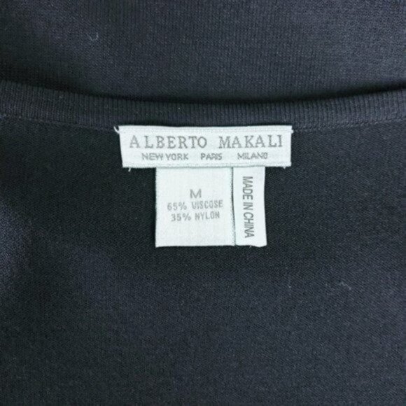 Alberto Makali Knit Embellished Scoop Neck Top Black Size Medium - Picture 6 of 7